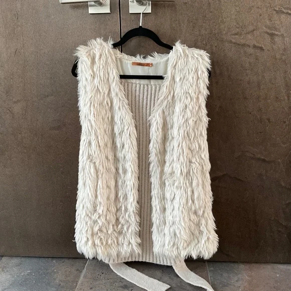 Belldini Belted Faux Fur Vest